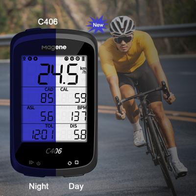 China Bike Computer Magene Brand C406 Products Big Screen Long Battery Life Gps Bike Speedometer Gps Bike Calculation for sale