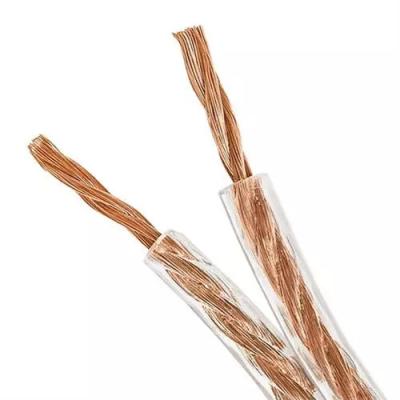 China High Quality Copper 2 Car Flat Twin Cores Clear Speaker Cable 12AWG CCA Audio Cable for sale