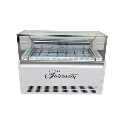 China Single-temperature Ice Cream Display Freezer Gelato Display Freezer 8 Pans Gelato Ice Cream Display Cabinet Freezer for sale