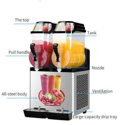 China Hotels 2 Rolls 12Lx2 Ice Commercial Cheap Slush Machine / Margaritas Maker / Slush Ice Maker for sale