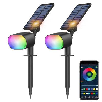 China Smart APP Control Solar Power RGB Garden Light Dusk-to-Dawn Daily Garden Schedule for sale