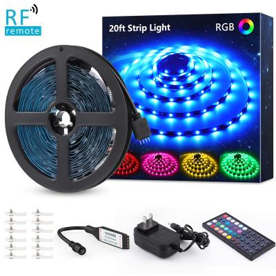 China Hotel 6M/20FT RGB LED Strips Kit 5050 SMD 12V/24V Power Adapter Dimmable LED Strip Light For Kitchen Home Lighting Bar for sale