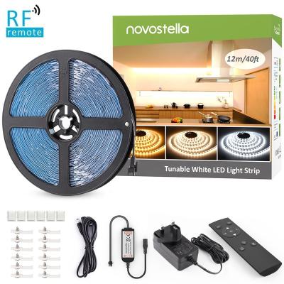 China Dining Room 12M/40ft Flexible Led Strip Lights 24V RF Control Led Strips For Kitchen Cabinet Adjustable White 3000K-6000K for sale