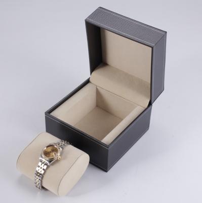 China Modern Luxury Wholesale Simple Folding PU Watch Box Leather Plastic Wrapped With PU Leather for sale