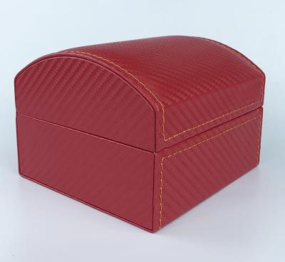 China 2021 fashion new style fashion red custom wholesale PU leather watch box gift packaging for sale