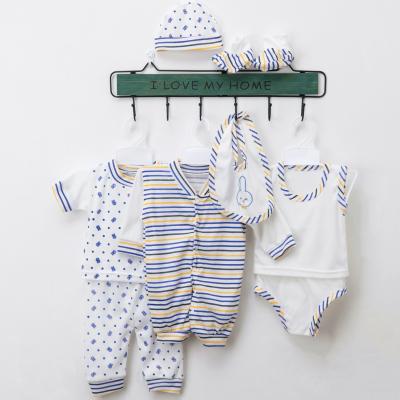 China 8PCS Antibacterial Set Cute Rabbit Printing High Quality Cheap Price Pajamas Suit Baby Romper Set Infant Baby Suit for sale