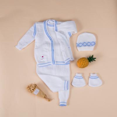 China Winter flower anti-pilling baby sweater newborn set cheap cute unisex warm cardigan sweater wholesale for sale