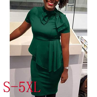 China 2022 Latest Design Autumn Trending Slim Ladies Office Dress Career Dress Women Anti-Static Plus Size African Dresses for sale