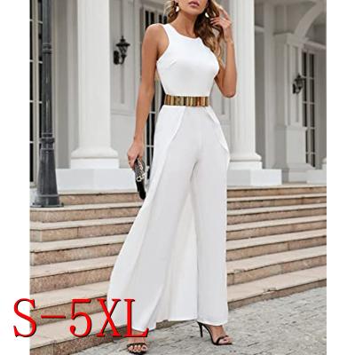 China Fashion QUICK DRY pure color skinny stylish sleeveless overalls women outfits overalls with legs back cape new design overalls for sale