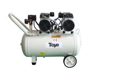 China Medical Equipment Silent Oilless Air Compressor 65L With Metal Pipe 2.2HP 4 Dental Chairs for sale