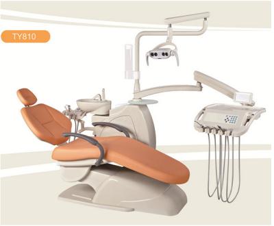 China Orange Comfortable Portable Dental Chair Unit With Tissue Box for sale