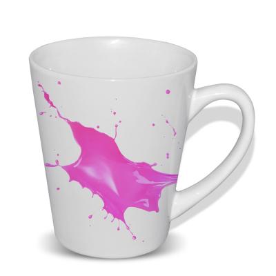 China SUNMETA 12oz Viable Ceramic Latte Sublimation Coffee Mugs Tea Conical Mugs For Sublimation for sale