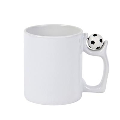 China Sustainable Creative Sunmeta Coffee Football Shaped 11oz Sublimation Mug for sale