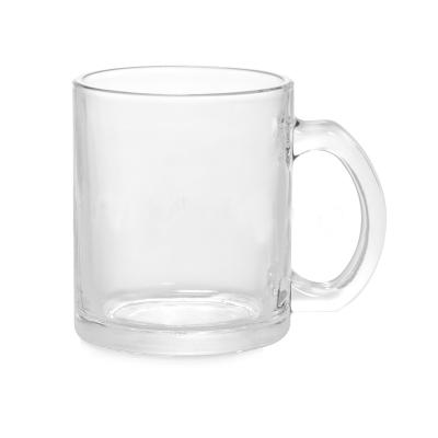 China Durable Glossy Matte 11oz Logo Custom Printed Glass Mugs For Sublimation for sale