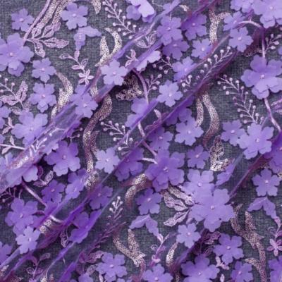 China Wholesale popular hot selling 3D embroidery flower lace fabric for sale