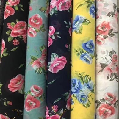 China High Quality Breathable Floral Digital Prints Soft Chiffon Georgette Fabric For Woman Dress Chiffon Fabric Print for sale