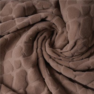 China Pillow Fabric Fleece Polyester Microfiber from Manufacturer Soft Solid Color Stretch Home Textile Jacquard BROWN Knitted 58/60