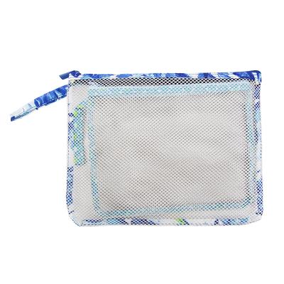 China Customized Eco-friendly Travel Makeup Case Zipper Make Up Organizer Storage Cosmetic Bag Pouch Toiletry Transparent Mesh Bag for sale