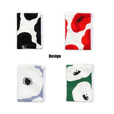 China Eco-Friendly Custom Women Fashion Zipper Makeup Brush Bag Designer Polyester Cotton Travel Pouches Pen Case Cosmetic Toiletry Bag for sale