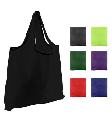 China Cheap Wholesale Reusable Biodegradable Pure Color Grocery Foldable Bag Eco-friendly 190T Polyester for sale