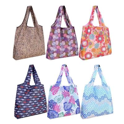 China Eco-Friendly Reusable Grocery Bags Foldable Shopping Bag Grocery Packaging With Sealed Washable Eco-Friendly Pouch Bag for sale