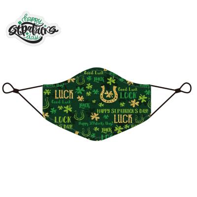 China New Design Adult St. Patrick's Day Theme Mask Polyester Cotton Holiday Cloth Breathable Reusable Face Mask for sale