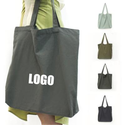 China Rope Handle Large 4-24 oz Cotton Canvas Tote Bag Sturdy Women Canvas Shopping Cloth Commercial Shopping Bags With Custom Printed Logo for sale