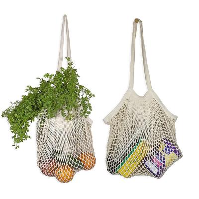 China Net Shopping Bag Eco-friendly Cotton Twine Mesh Market Tote Organizer Reusable For Grocery Customer Product Storage Fruit Vegetable for sale