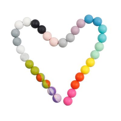 China Toy 1 pcs of Toy Silicone Beads Teether Beads Series DIY Care Jewelry Soft Necklace Accessories Black and White Silisum 1pc Opp Bag for sale