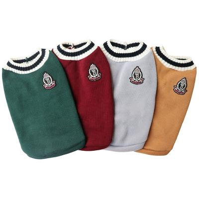 China Chiffe College Style Velvet Cat Clothes Autumn and Winter Dog Sweaters Keep Warm and Prevent Falling Pet Sweaters for sale