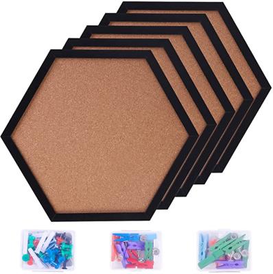 China DRAWING BOARD Cork Message Boards Frame Hexagonal Cork Notice Board Decorative Board for sale