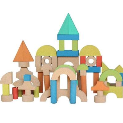 China 25pcs Eco-Friendly Cork Wooden Building Blocks For Kids Eco-Friendly Children for sale