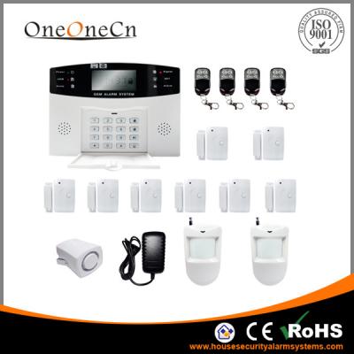 China Quad Band PIR GSM Burglar Alarm System Apartment Alarm Systems With Voice LCD for sale