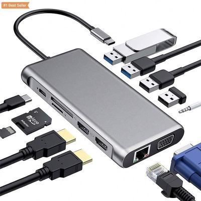 China .desk Computer OEM Thunderbolt 4 Cable 3.1 Cable 3.1 USB C Hub Adapter 12-in-1 C Hub Docking Station Charger Laptop in 1 USB C hub for sale