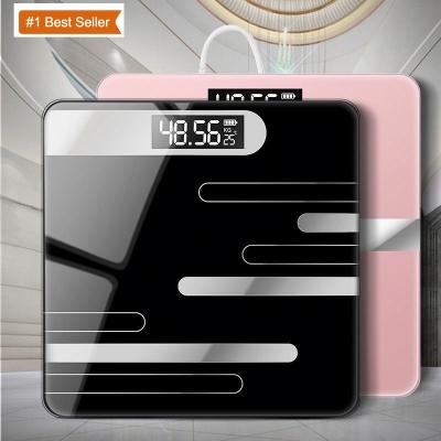 China Home Electronic Smart Body Weight Scale Jumon Bathroom Glass LCD Display Weighing Digital Body Balance Fat Weight Scale High Quality for sale