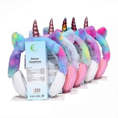 China In-Ear Unicorn Headphones - Over Ear Wired Girls Kids 1.2m Length Cable 106dB Volume With Microphone For Laptop MP3 Tablet Headphone for sale