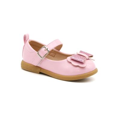 China Princess Infant Girl Shoes New Spring Flat Children's Shoes With Bowknot PU Kids Shoes Girls Toddler Flat Shoes Size 21-30 for sale