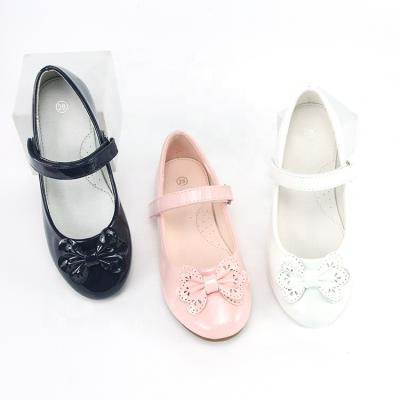 China Other Brand New Girls Leather Trim Shoes For Kids Soft Bowtie Princess Shoes Toddlers Kids Birthday Party Wedding Patent Leather Flats for sale