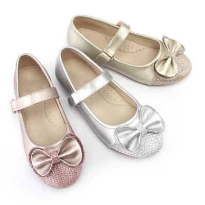 China Other Girls Princess Leather Shoes For Kids Children Tall Educate Sequin Bling Bowknot Wedding Party Dance Single Shoes New 2022 for sale