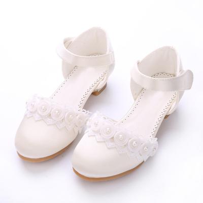 China Deodorization Soft Soled School Kids Comfortable Flower Princess Children Shoes Girls Sandals PU Shoes For Dance Wedding Party Baby Shoes for sale