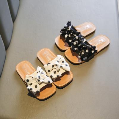 China Girls Flat Bow Slippers Children For Girls 2022 Summer Fashion Princess Shoes Non-slip Soft Bottom Indoor Slides Slippers Lovely for sale