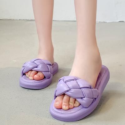 China Girls waterproof slippers choose fashion new children's fashion breathable knitted casual children cute non-slip home shoes slipper 2022 26-36 for sale