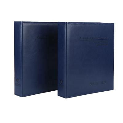 China Professional Custom Folder PU Leather Papers A4 Hardcover Documents Customized 4 Hole Leather Custom Folder for sale