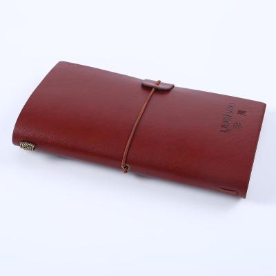 China Planner Vintage Leather Cover Handmade Blank Travel Wrapping Paper Notebook for sale