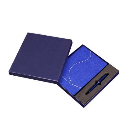 China New Customized Loose Leaf Exquisite Gift Box PU Leather Notebook Hardcover Book Leather Notebook With Pen for sale