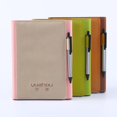 China High Quality Spiral Custom Design To Emboss Logo Three Folds Notebook With Pen for sale