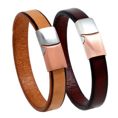 China 2019 fashion men's leather bracelets environmental friendly DIY diy leather bracelet pu rivets leather bracelets for men for sale