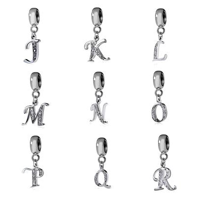 China Trendy Original Designs 925 Silver Letter Dangle Charms Silver Letter Dangle Charms for sale