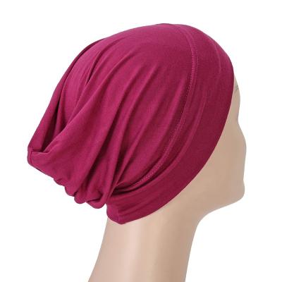 China Modest Wholesale Eco-Friendly Professional Custom Cotton Hijab Hat Plain Plain Bandanna Inner Hat Set Modal Head Cap for sale