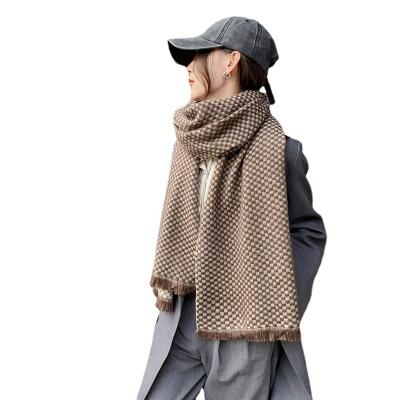 China Autumn and winter to keep 2021 warm scarf winter women's wholesale twill weave thickened luxury Korean cashmere scarves shawl outdoor scarves for sale